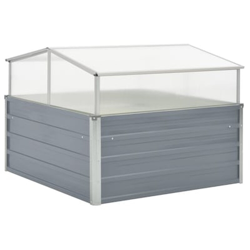 VIDAXL Vidaxl Θερμοκήπιο Γκρι 100 X 100 X 85 Εκ. Από Γαλβανισμένο Χάλυβα