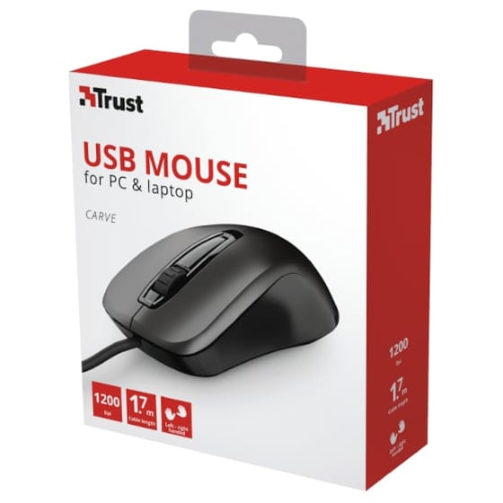 Ενσύρματο ποντίκι TRUST Carve USB 23733 - Μαύρο image 3