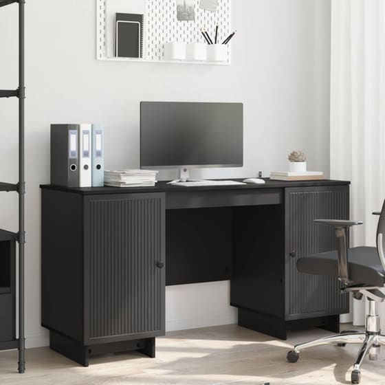 Γραφείο VidaXL από Επεξεργασμένο Ξύλο 142,5x50x75 cm - Μαύρο image 2