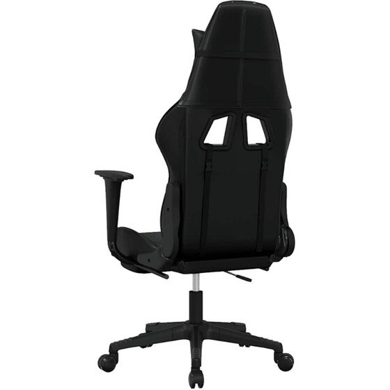 Καρέκλα Gaming VIDAXL 345465 με Υποπόδιο από Τεχνητό Δέρμα - Μαύρη image 4