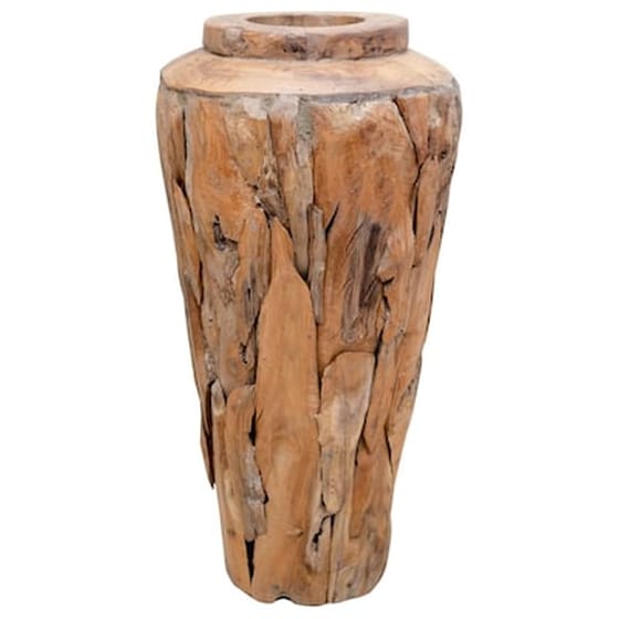 Vidaxl Βάζο Διακοσμητικό 40 X 60 Εκ. Από Μασίφ Ξύλο Teak image 0