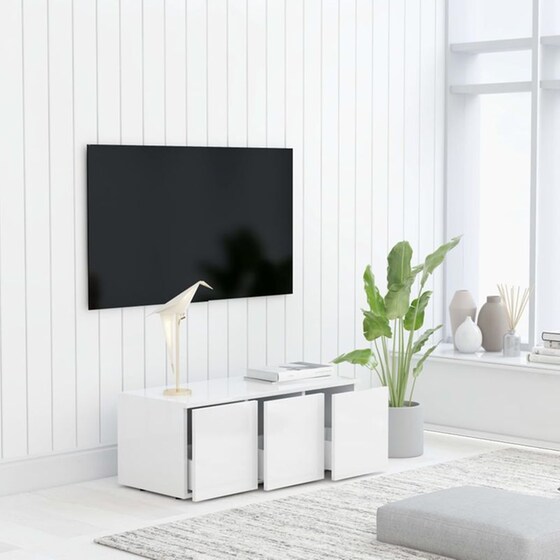 Έπιπλο Τηλεόρασης VidaXL από Μοριοσανίδα 80x34x30cm - Λευκό image 7