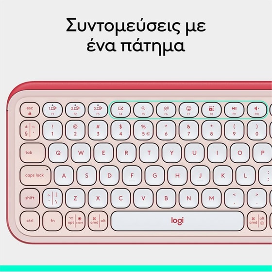 Logitech POP Icon Keys Ασύρματο Πληκτρολόγιο με Bluetooth - Ροζ (US) image 8