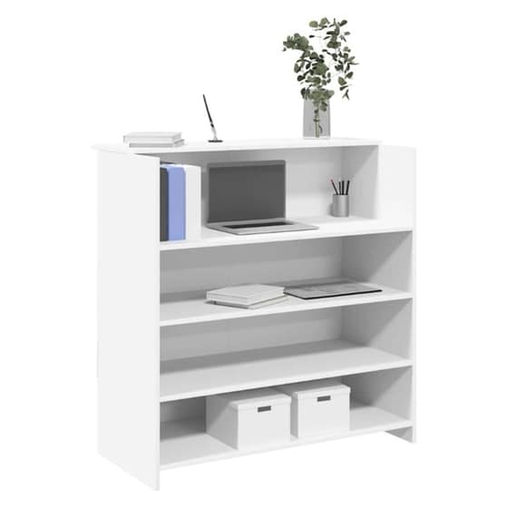 Γραφείο Υποδοχής VidaXL από Τεχνητό Ξύλο 100x50x103,5 cm - Λευκό image 1