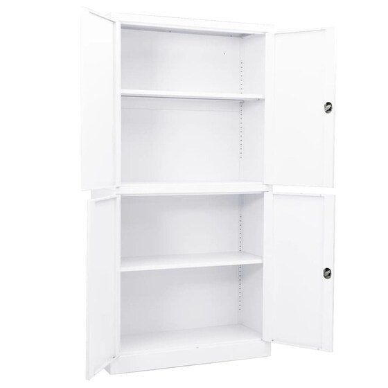 Ντουλάπα Γραφείου VidaXL από Ατσάλι 90x40x180 cm - Λευκό image 4