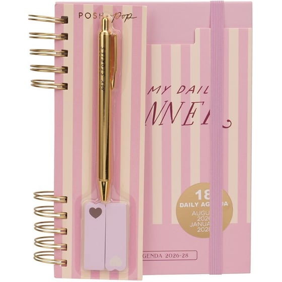 Ημερολόγιο Ημερήσιο Posh+Pop 18Μ 26-27 Pink Stripes image 0