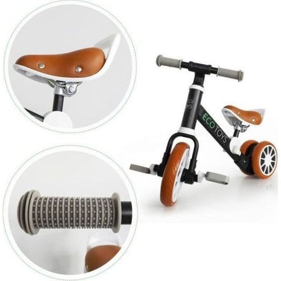 Παιδικό Ποδήλατο Ισορροπίας Ecotoys Lc-v1307 - 2 Σε 1 Ατσάλινο Κατάλληλο Για Παιδιά 2+ Ετών - 65x31x49 cm, Μαύρο image 6