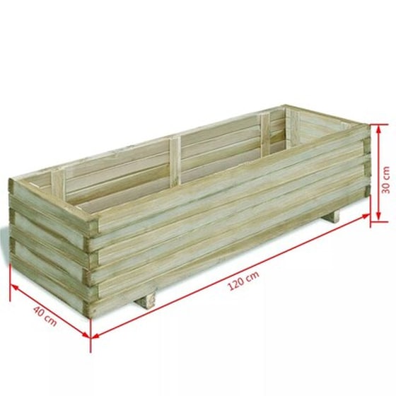 Vidaxl Ζαρντινιέρα Υπερυψωμένη Ορθογώνια 120 X 40 X 30 Εκ. Ξύλινη image 3