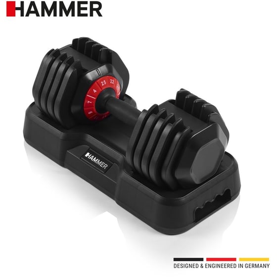 Αλτήρας HAMMER STRONGLOCK 4.0 25KG Με Ρυθμιζόμενους Δίσκους Μαύρος image 0