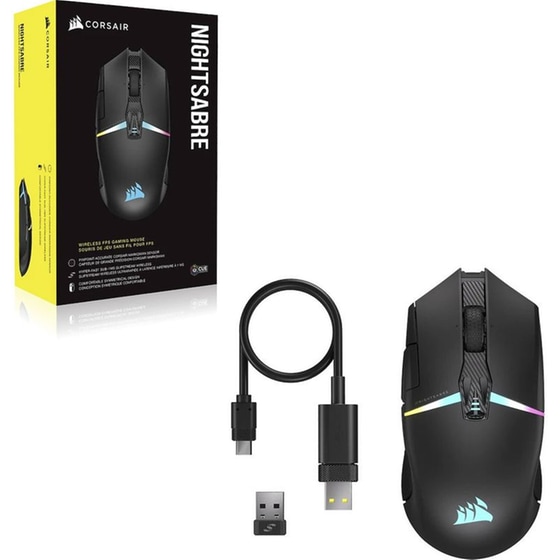 Gaming Ασύρματο Ποντίκι Corsair Nightsabre RGB 26000 DPI - Μαύρο image 4