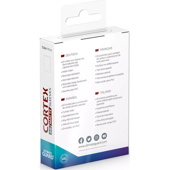 Ultimate Guard Cortex Card Sleeves Japanese Small Size - Matte White (60 Sleeves) image 2