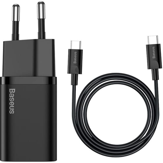 Φορτιστής Πρίζας Baseus Super Si Quick Charger 1C 25W USB-C/ Καλώδιο USB-C 1m - Μαύρο image 0