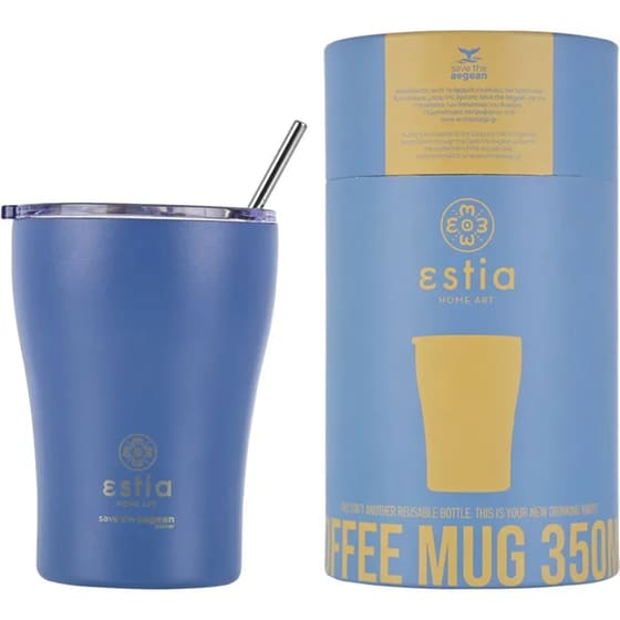 Ποτήρι Θερμός Estia Home Art Save The Aegean Denim Blue 350 ml image 0