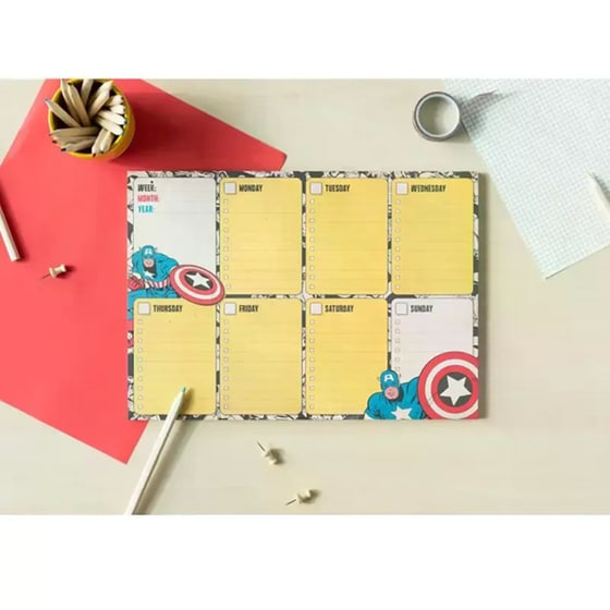 Εβδομαδιαίο Πλάνο Μπλοκ A4 Marvel Captain America Ασπίδα 21x29cm image 2