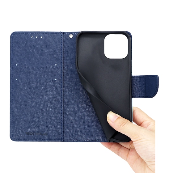 Θήκη Apple iPhone 14 Pro Max - Sonique Trend Book - Κόκκινο/Σκούρο Μπλε image 3
