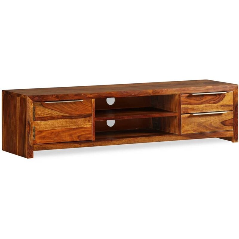 Έπιπλο Τηλεόρασης VidaXL Μασίφ Ξύλο 120x30x30 cm - Kαφέ