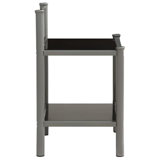 Κομοδίνο Vidaxl Μεταλλικό 2τμχ 45x34.5x60.5 cm - Γκρι Μαύρο image 4