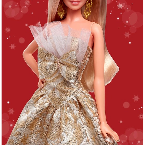 Συλλεκτική Κούκλα Mattel Barbie Holiday 2025 Ξανθιά (JBH95) image 3