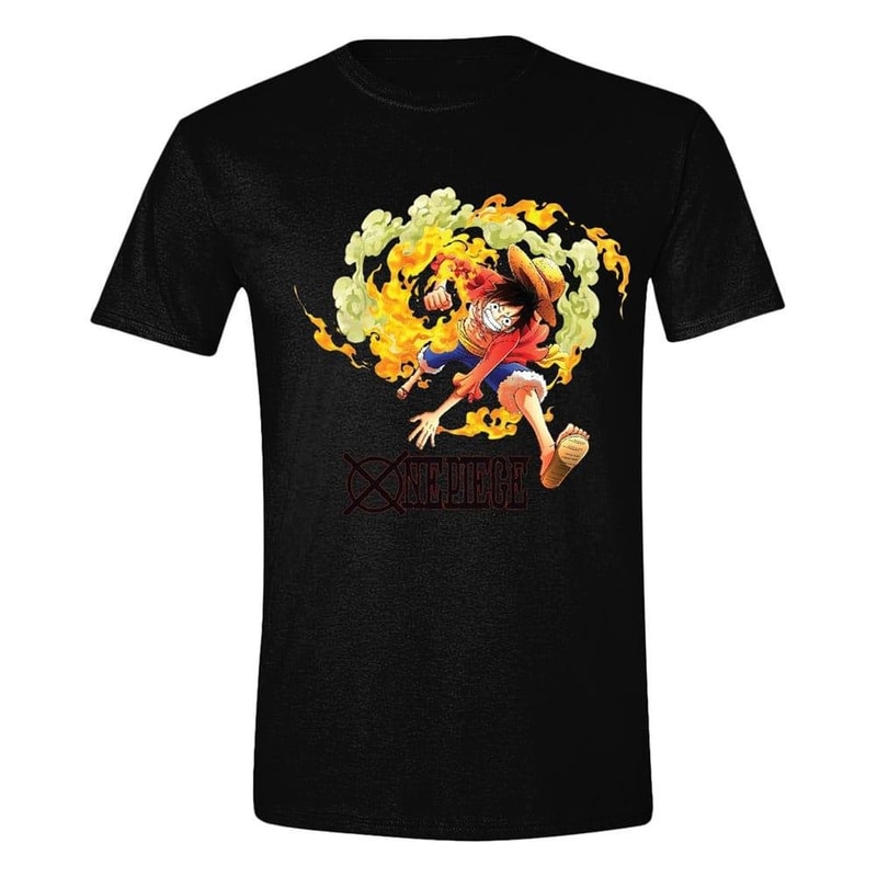 PCMERCH T-shirt Pcmerch One Piece Luffy Attack - Μαύρο