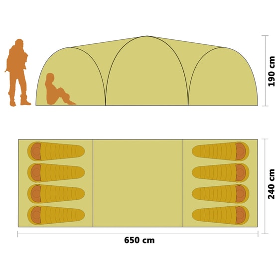 Σκηνή Igloo VidaXL για 8 Άτομα Καλοκαιρινή - Μπλε image 6