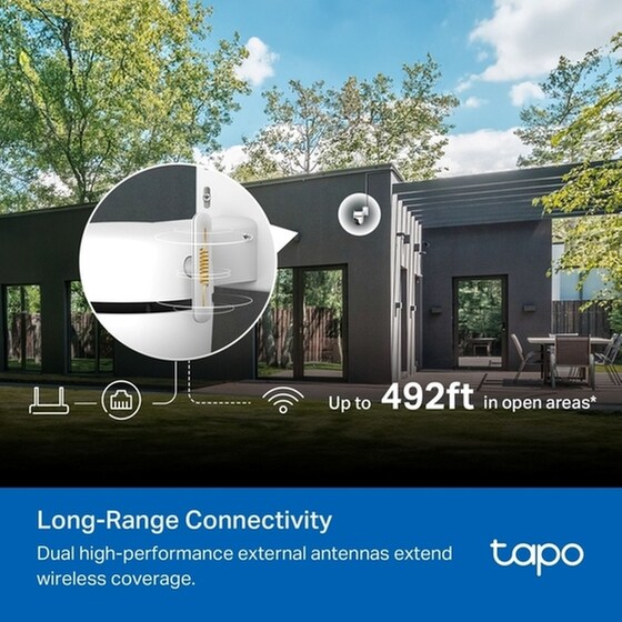 TP-Link Outdoor Pan/Tilt Security Wi-Fi Camera SPEC: 3K 5MP (2880x1620), 2.4 GHz, 2 × External Antennas, 1 × Ethernet Port, Horizontal 360º image 6