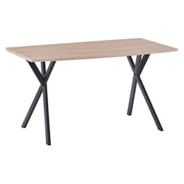 Τραπεζι Alarick Hm8550 01 Με Mdf Επιφανεια Sonama Μεταλλικα Ποδια 140x80x75υ Εκ