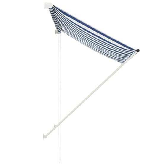 Τέντα Vidaxl Συρόμενη 150x150cm - Λευκό/Μπλε image 4