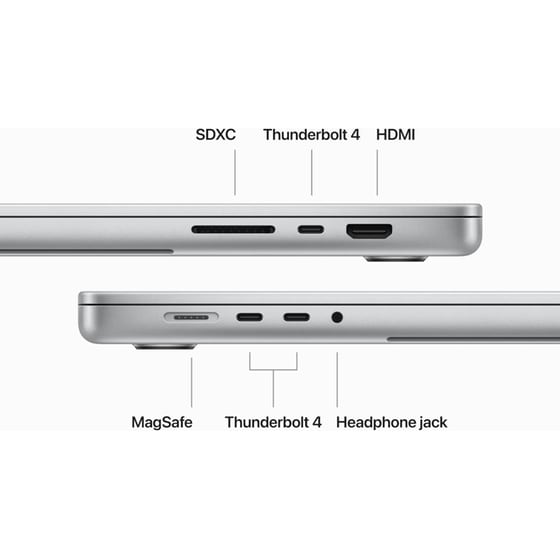 Apple MacBook Pro 16" M3 Max Chip QHD+ (Apple M3 Max 14 Cores/36GB/1TB SSD/30 Core GPU/macOS) Silver image 5