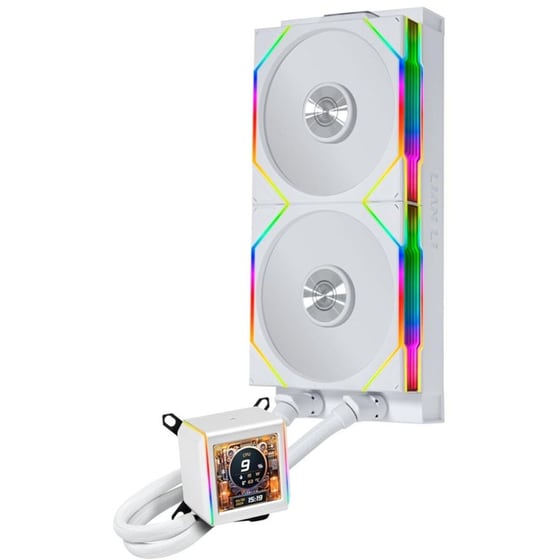 Lian Li Galahad II LCD 280 TL Υδρόψυξη AIO CPU με 2 Ανεμιστήρες 140mm και RGB Φωτισμό Λευκή image 0