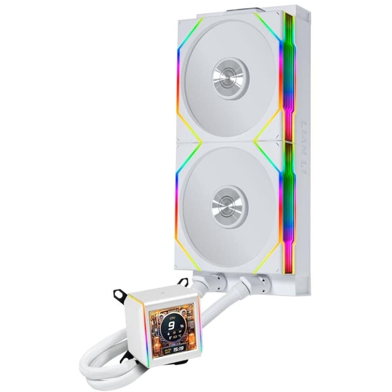 Lian Li Galahad II LCD 280 TL Υδρόψυξη AIO CPU με 2 Ανεμιστήρες 140mm και RGB Φωτισμό Λευκή