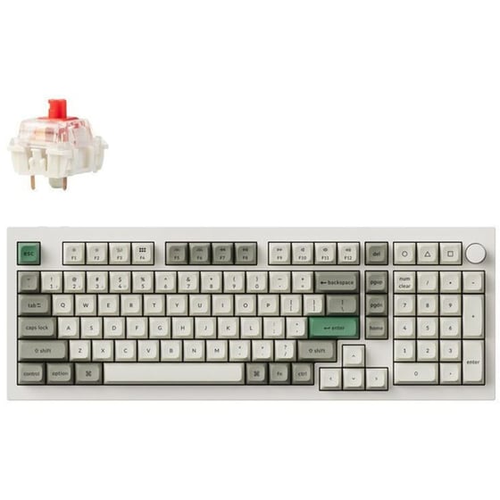 Keychron Q5M-P1 Gaming Μηχανικό Ασύρματο Full Size Πληκτρολόγιο με Gateron Jupiter Red διακόπτες και RGB Λευκό (US) image 0