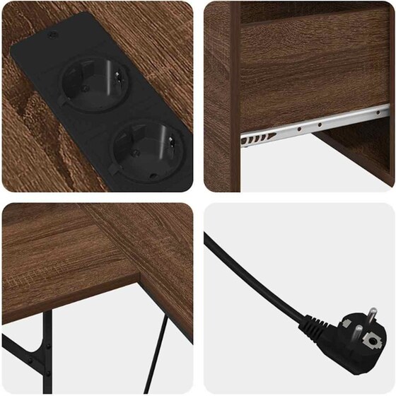 Γραφείο VidaXL από Επεξεργασμένο Ξύλο 182x101x87,5 cm - Καφέ Δρυς image 8