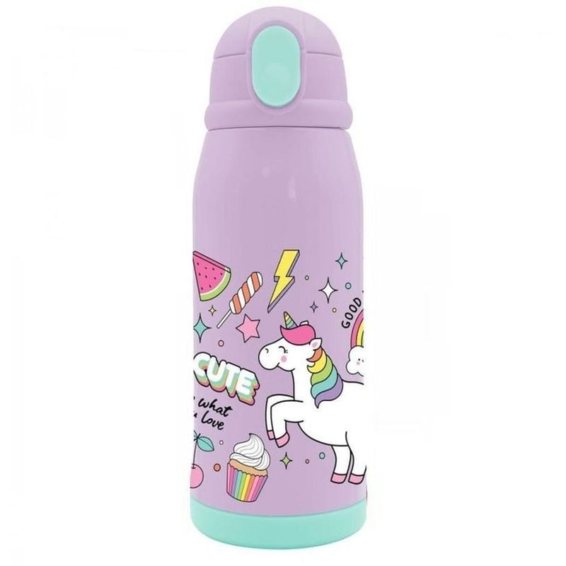 Παγούρι Θερμός Must Team Ανοξείδωτο Με Θήκη Καλαμάκι Μονόκερος 500ml