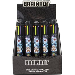 Στυλό&nbsp;Διαρκείας Gim Toikido&nbsp;Brainrot&nbsp;6&nbsp;Χρωμάτων (1 Τεμάχιο)