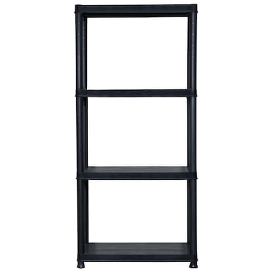 Vidaxl Ραφιέρα Αποθήκευσης 4 Επιπέδων Μαύρη 61x30,5x130 Εκ. Πλαστική image 5