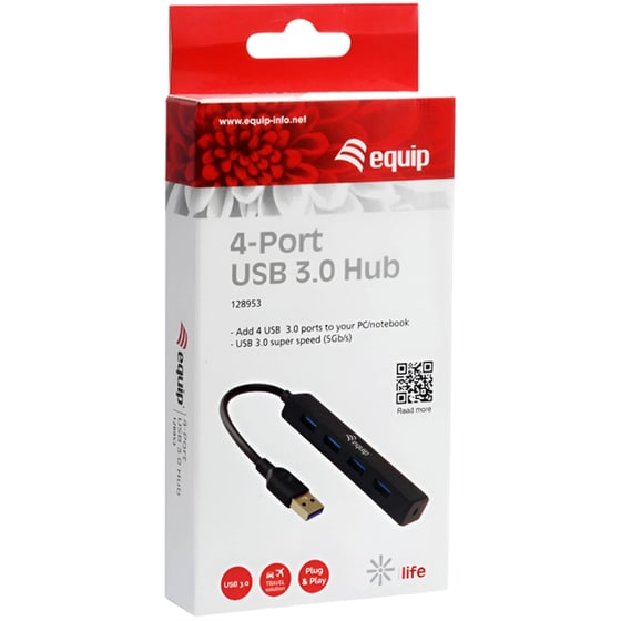 Equip 128953 USB Hub 4-Port USB 3.2 συμβατό με USB-A image 3