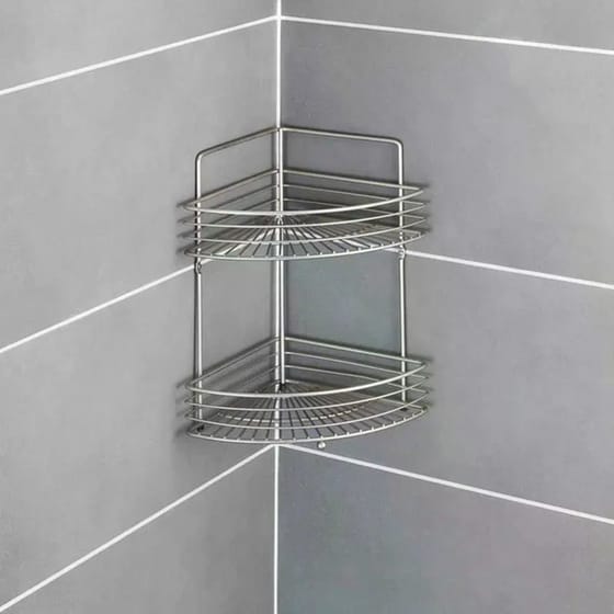 Ραφιέρα Μπάνιου Wenko Μεταλλική Διπλή 31.5x22x37cm - Ασημί image 2