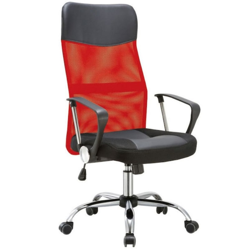 WOODWELL Καρέκλα Γραφείου Woodwell BF2400 από Ύφασμα - Κόκκινη/Μαύρη