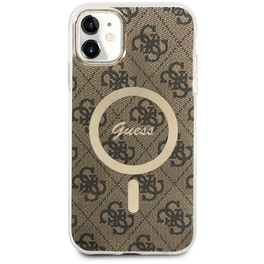 Guess  Quot;4g Logo Collection Quot; Magsafe Ring Stand Hard Case Θήκη Προστασίας Από Σκληρό Πλαστικό – Iphone 11 (καφε – Guhmn61h4stw)
