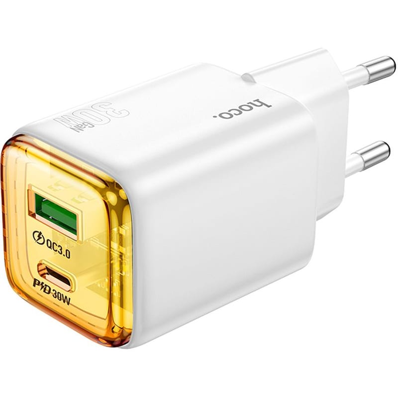 Φορτιστής Πρίζας Hoco N53 Monsoon USB/USB-C 30W - White