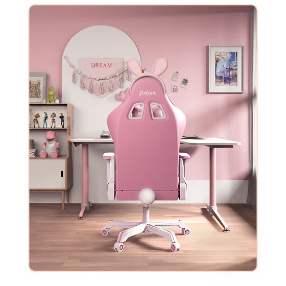 Gaming Chair Eureka Ergonomic Pink Bunny - Ροζ image 6