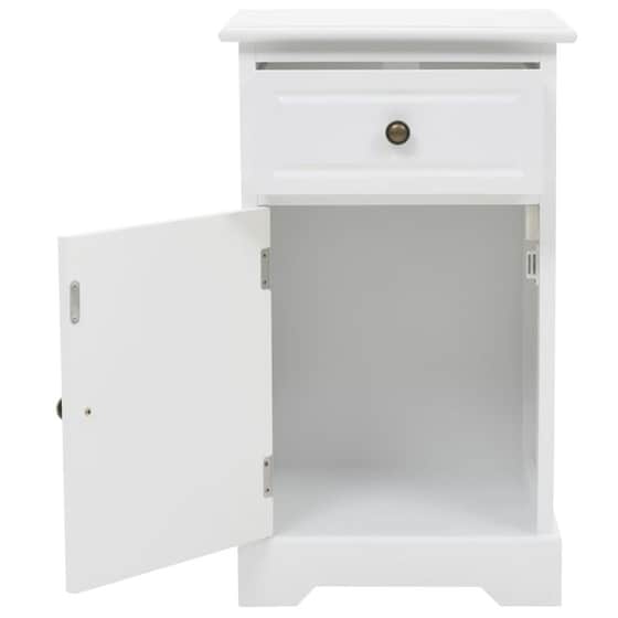 Κομοδίνο Vidaxl Από Mdf Και Ξύλο Πεύκου 35x32x59 cm - Λευκό image 3