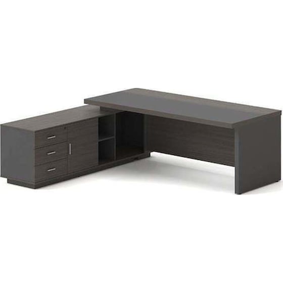 Γραφείο 24Mall 180x90x75cm Grey - Walnut image 0