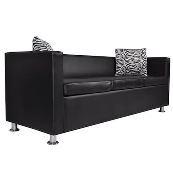 Τριθέσιος Καναπές VidaXL 170x62.5cm - Μαύρο image 2