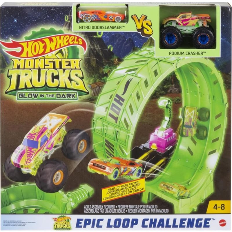 Hot Wheels Monster Trucks Πίστα Σουπερ Λουπ Glow-in-dark