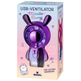 PUCKATOR M38260 Ανεμιστήρας Χεριού Bunny Με Θύρα Usb Μωβ
