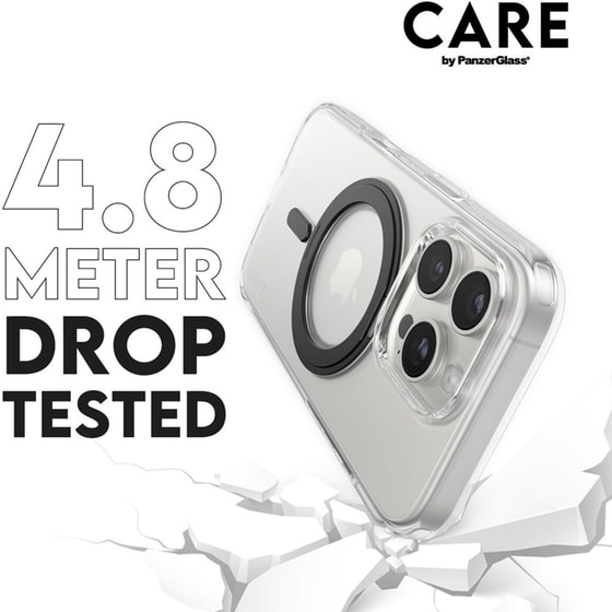 Θήκη Apple iPhone 16 Pro - PanzerGlass MagSafe Kickstand Case - Transparent with Black Stand image 5