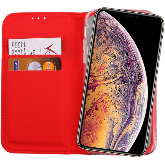 Θήκη Apple iPhone X/iPhone XS - Volte-tel Pocket Magnet Book Stand - Red image 1