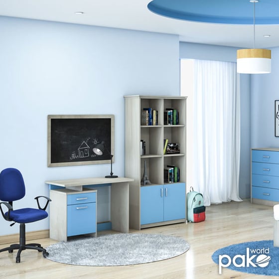 Γραφείο Εργασίας Looney Pakoworld Χρώμα Castillo-μπλε 100x55x75εκ – 123-000080 image 1
