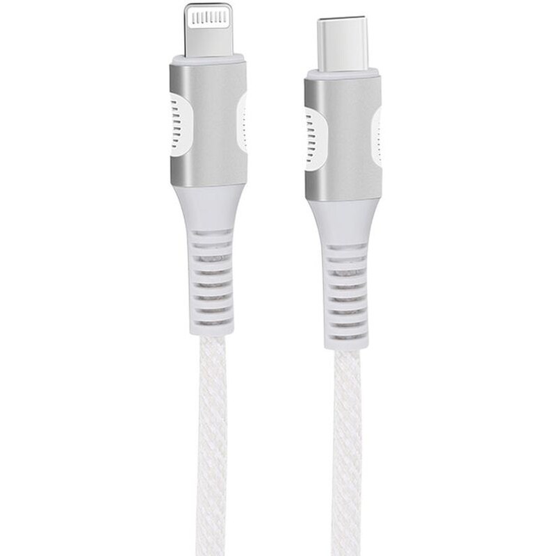 Καλώδιο Φόρτισης EGOBOO ChargeFlow Fabric USB-C to Lightning 1.2m – White